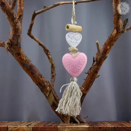tresse a savon coeur bombe rose par Bell'ânesse en Provence