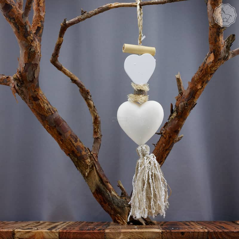Tresse à savon cœur blanc senteur Fleur de coton   par Bell'ânesse en Provence