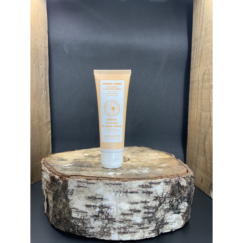 Masque visage exfoliant a la poudre d'abricot et lait d'ânesse par bell'ânesse en Provence