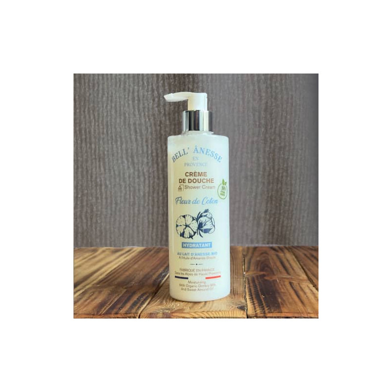 Crème de douche au Lait d'Anesse Bio 400ml "FLEUR DE COTON" par Bell'ânesse en Provence