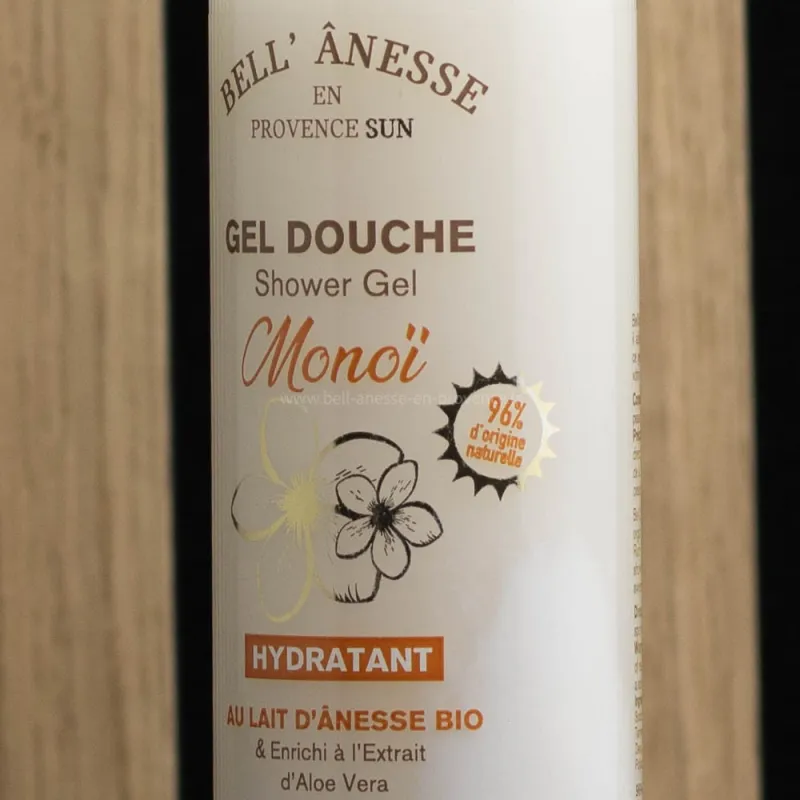 🌿 Gel Douche Lait d'Ânesse Bio et Monoï - Nettoyage Doux et Hydratant