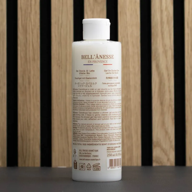 🌿 Gel Douche Lait d'Ânesse Bio & Fleur de Coton 🌿 - Hydratation Naturelle