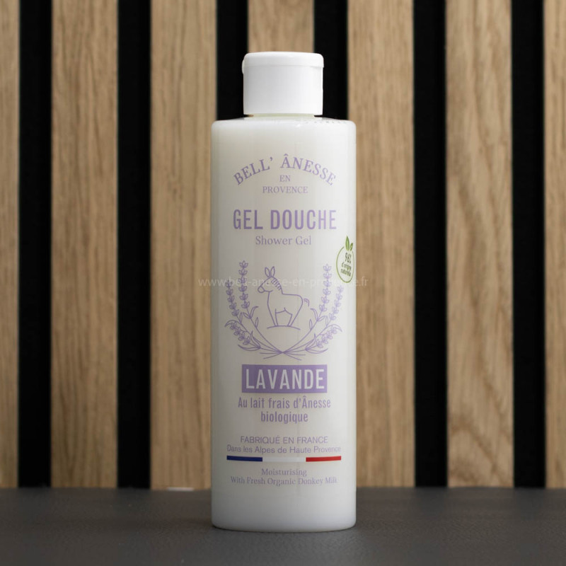 Gel douche lait d'ânesse bio et lavande par Bell'ânesse en Provence