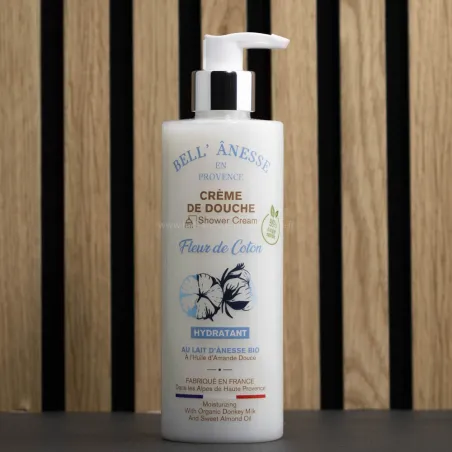 Crème de douche au Lait d'Anesse Bio 400ml "FLEUR DE COTON" par Bell'ânesse en Provence