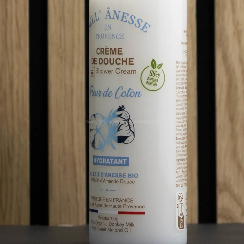 Crème de douche "Fleur de Coton" au lait d'ânesse| Bell'Ânesse en Provence