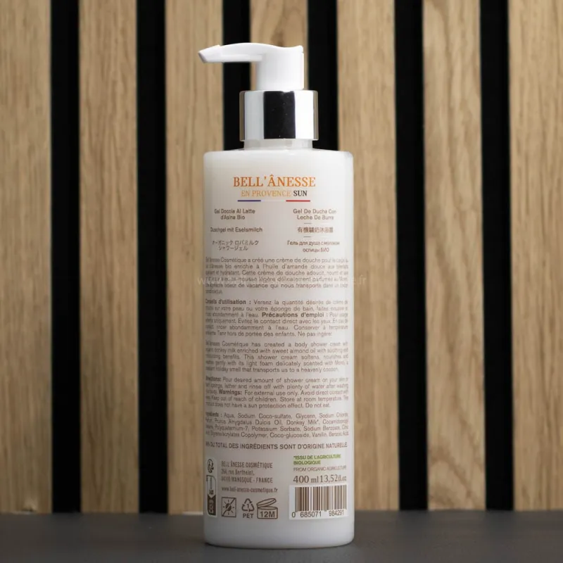 Crème de douche "Monoï" lait d'ânesse Bio | Bell' Anesse en Provence