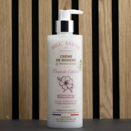 Crème de douche au Lait d'Anesse Bio 400ml "FLEUR DE Cerisier" par Bell'ânesse en Provence