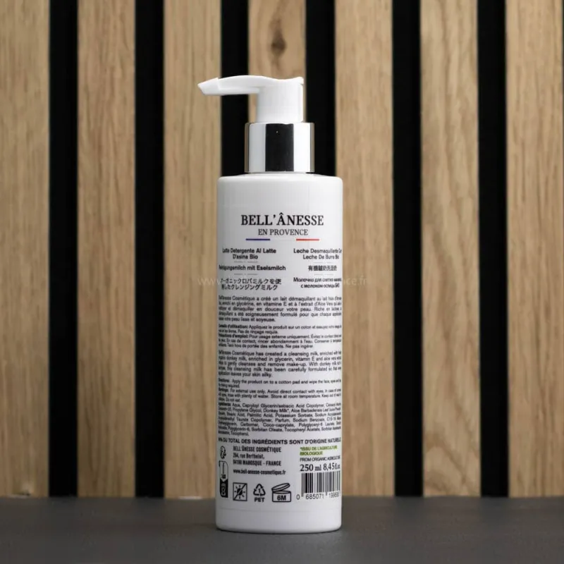 Lait démaquillant au lait d'ânesse par Bell'ânesse en Provence