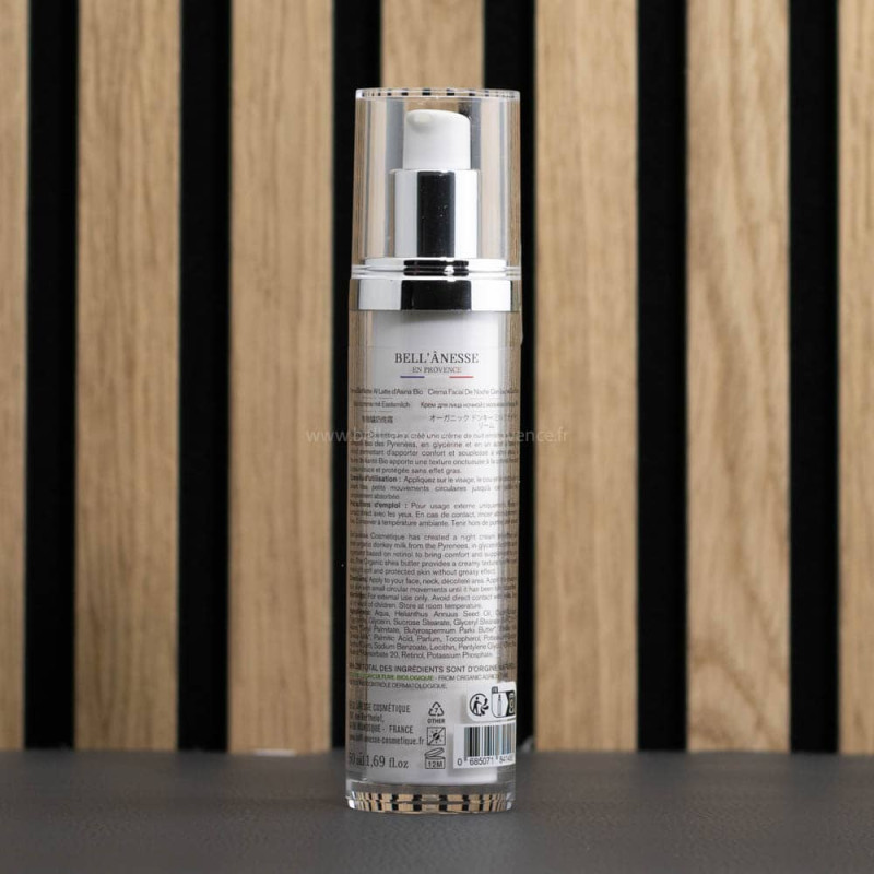 Crème de nuit au lait d’ânesse bio par Bell'ânesse en Provence