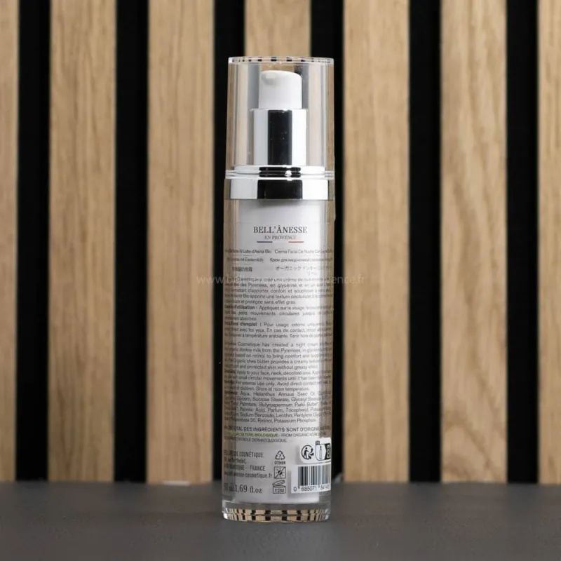 Crème de nuit au lait d’ânesse bio par Bell'ânesse en Provence