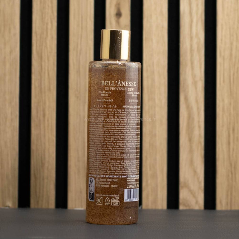 Huile de douche Monoï et Lait d'Anesse Bio  par Bell'ânesse en Provence