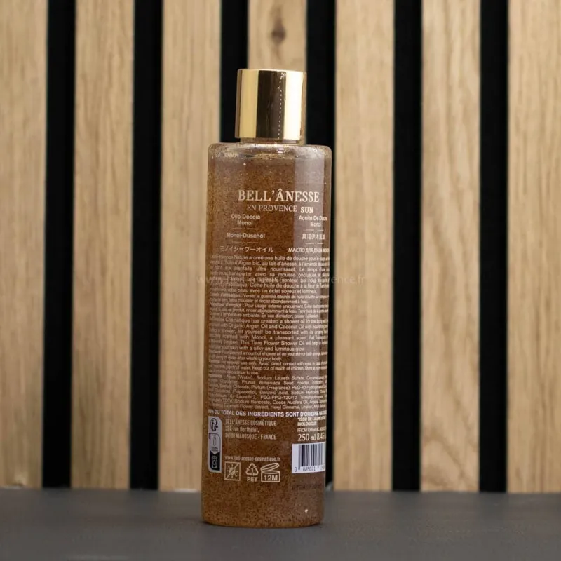 Huile de douche Monoï et Lait d'Anesse Bio  par Bell'ânesse en Provence