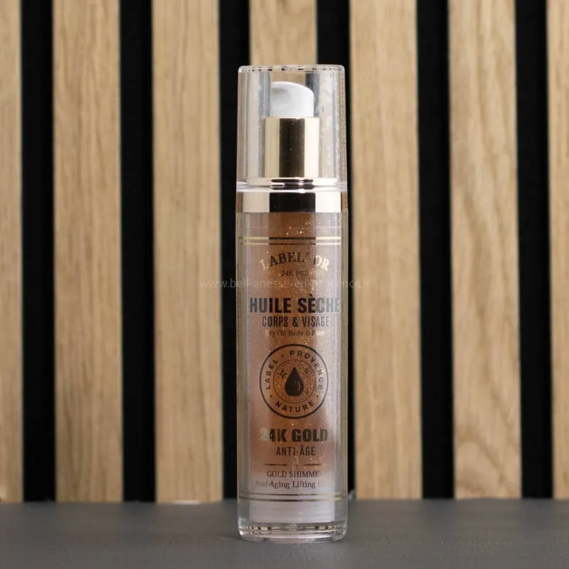 Huile Sèche Anti-Age 24K Gold  Bio - Anti-âge par Bell Ânesse en Provence