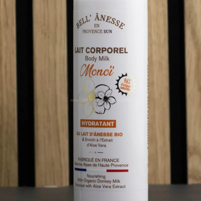 Lait corporel au lait d'ânesse et monoÏ par Bell Ânesse en Provence