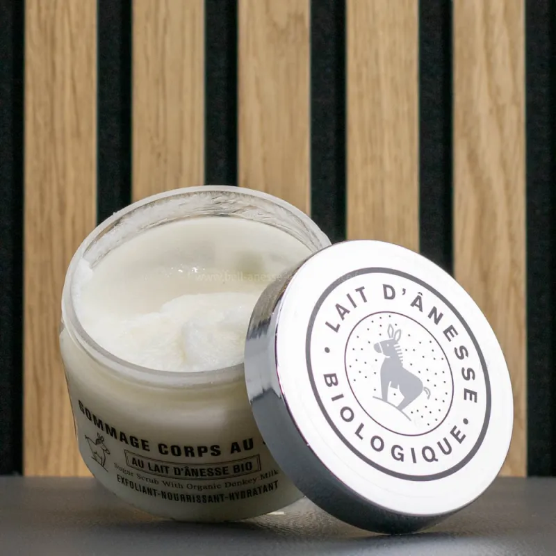 Gommage sucre et lait d'ânesse par Bell'ânesse en Provence