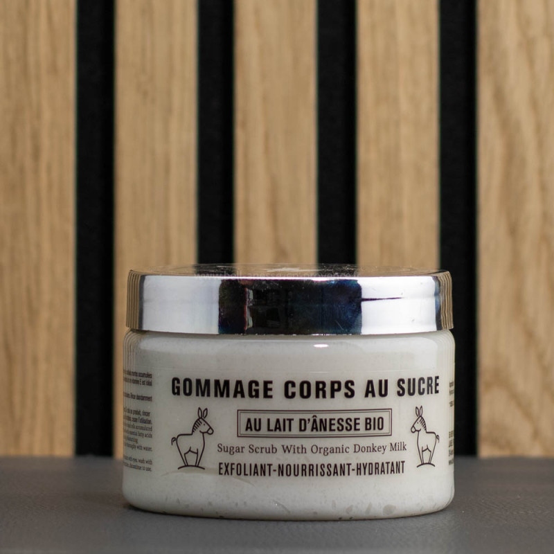 Gommage sucre et lait d'ânesse par Bell'ânesse en Provence