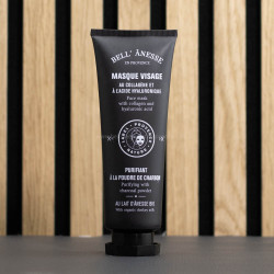 Masque visage au lait d'ânesse bio et poudre de charbon par bell'ânesse en Provence
