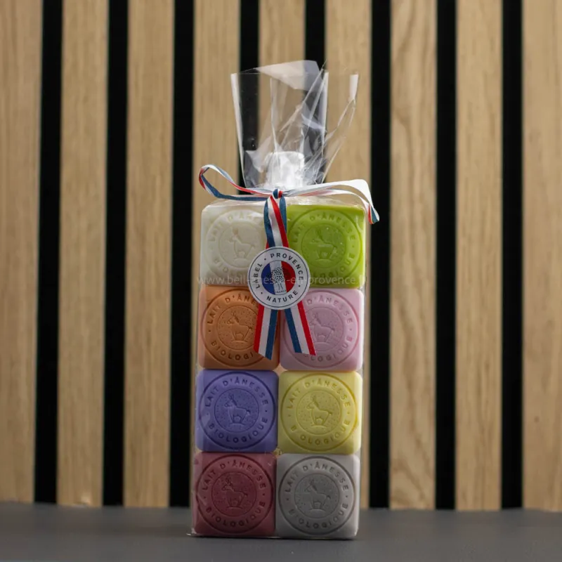 Pack de 8 Savon 30 invité au Lait d'ânesse Bio parfumé par Bell'ânesse en Provence