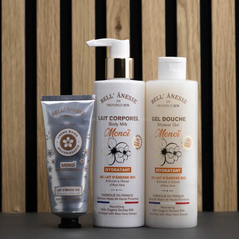 Coffret Douceur Monoï au lait d'ânesse bio par bell ânesse en Provence