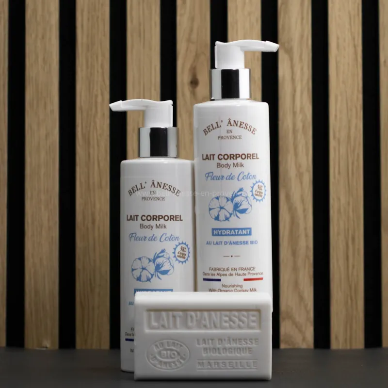 Coffret lait corporel savon 125gr offert par Bell'ânesse en Provence