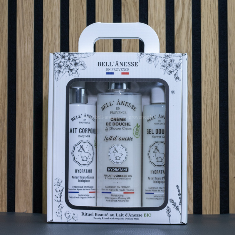Coffret Essentiel  par Bell Ânesse en Provence, enrichi au lait d'ânesse Bio