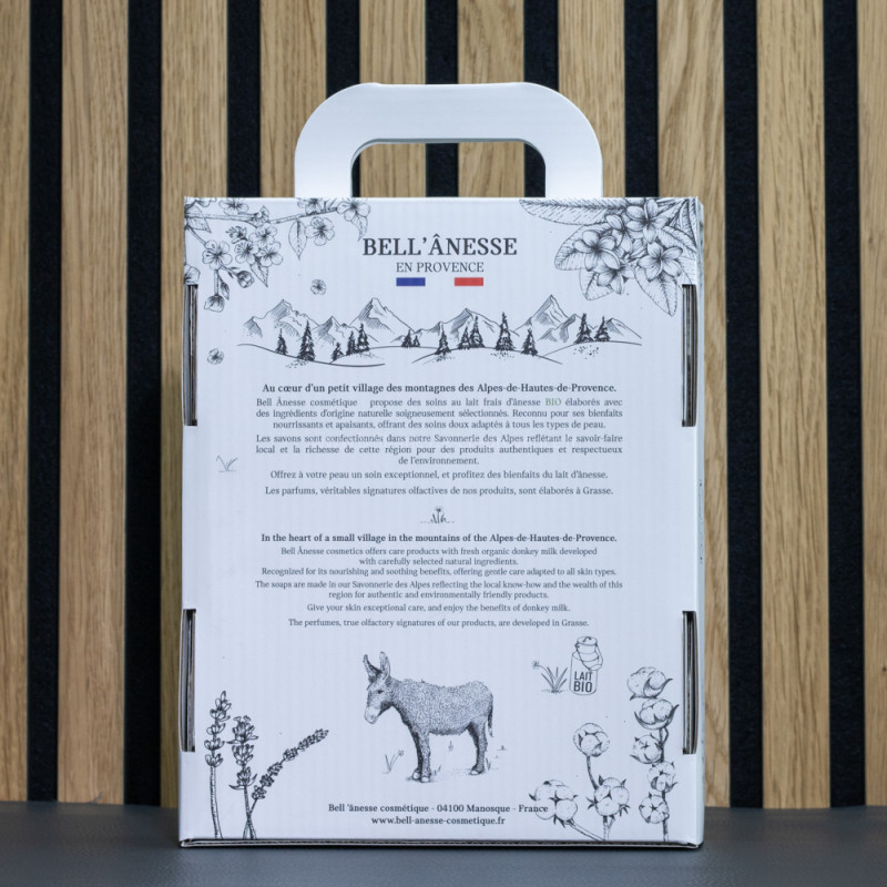 Coffret Essentiel  par Bell Ânesse en Provence, enrichi au lait d'ânesse Bio