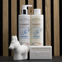 Coffret découverte fleur de coton et  au lait d'ânesse Bio par Bell Anesse en Provence
