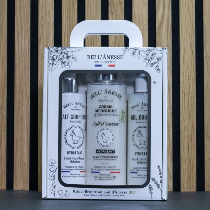Coffret essentiel au lait d'ânesse Bio par Bell Anesse en Provence