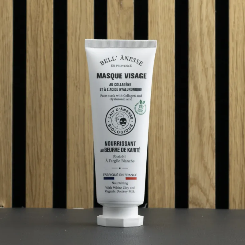 Masque visage régénérant au lait d'ânesse bio et argile blanche par bell'ânesse en Provence