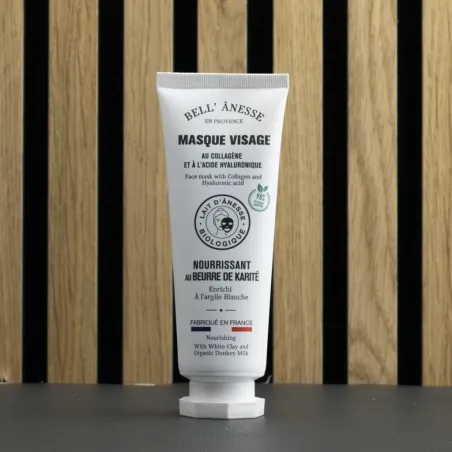 Masque visage régénérant au lait d'ânesse bio et argile blanche par bell'ânesse en Provence