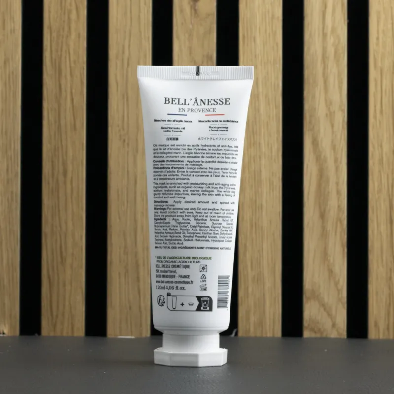 Masque visage régénérant au lait d'ânesse bio et argile blanche par bell'ânesse en Provence
