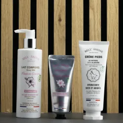 Coffret crème au lait d'ânesse bio et Fleur de cerisier par Bell'ânesse en Provence