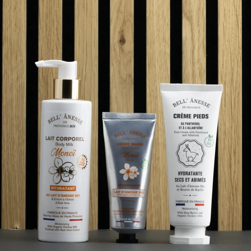 Routine beauté 3 soins beauté au lait d'ânesse bio par Bell Ânesse en Provence