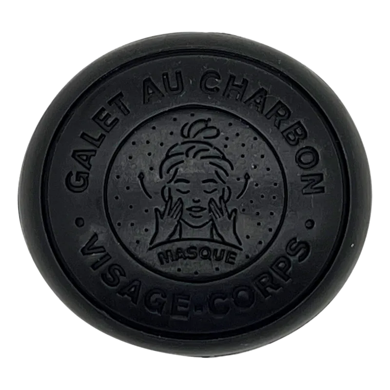 Savon masque galet au lait d'ânesse Bio et Charbon noir par Bell'ânesse en Provence