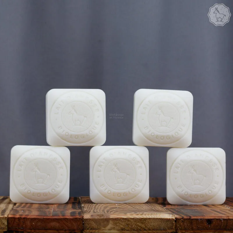 Pack de 5 Savons carré au Lait d'ânesse Bio Parfumé par Bell'ânesse en Provence